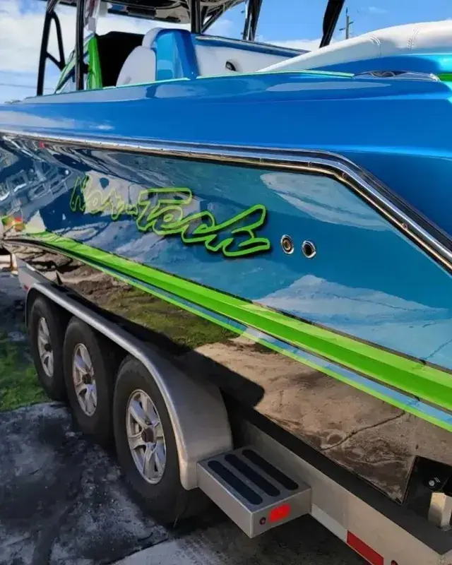 A boat protected at Naples Ceramic Coatings